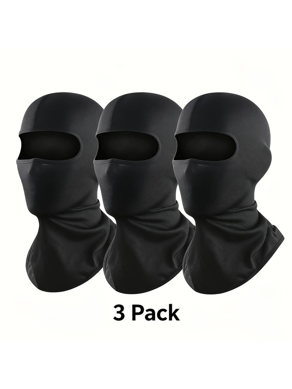1 pieza o 2 piezas o 3 piezas Pasamontañas universal de unicolor con un solo orificio, adecuado para forro de casco de , conducción de motocicleta todoterreno, exploración al aire libre, protección UV, pesca, etc.