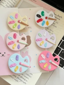 1pc Women Girls Cute Cartoon Funny Quirky Simulated Palette Hair Clip Alligator Hair Clip Hair Accessory, Suitable For Daily Wear Versatile Hair Accessory - Multicolor - View 10