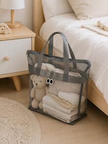 Baby Mesh Storage Bag Portable Parenting Organizer Tote Transparent Mesh Design Large Capacity Baby Supplies Storage Basket - Storage Bag - View 4