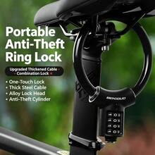 1pc Portable Bicycle Cable Lock, PVC Coated Anti-Scratch Frame, Mountain Bike Electric Bicycle Combination Lock - Multicolor - View 6