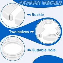 1/3pcs Adjustable Faucet Decorative Cover, Black/Silver, Cuttable Split Design, Suitable For Shower And Water Heater Valves - 1cm - View 5