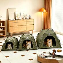 1PC Pet Tent Bed, Dog Tent, Cat Tent, Dog Bed, Cat Bed, Removable And Washable, All-Season, Outdoor Breathable Dome Pet Bed - Multicolor - View 5