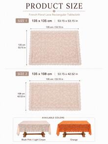1pc French Floral Lace Tablecloth, Hollow Floral Pattern Rectangular Tablecloth, Romantic Atmosphere Decorative Dining Tablecloth, Suitable For Restaurant, Patio, Balcony, Outdoor, Home Party Decoration - Multiple Styles - View 9