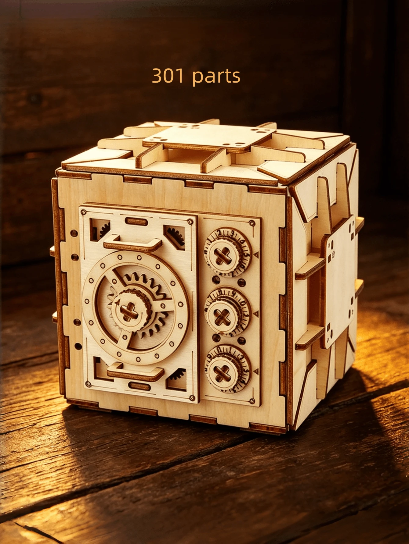 301 Parts 3D Wooden Box Puzzle Kits - Model Building Kit, Mechanical Coin Bank With Combination Lock, Educational Brain Teaser, Brainteaser And Puzzle For Christmas/Birthday,Gifts For Adults And Teens To Build Combination