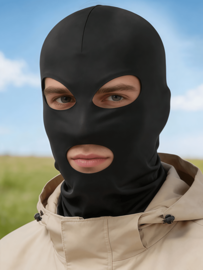1/3 buah Masker Wajah Bersepeda, Ikat Kepala Pelindung Matahari dari Sutra Es, Masker Wajah Penuh 3 Lubang, Gaya Tipis Unisex, Cocok untuk Berburu, Bersepeda, Ski