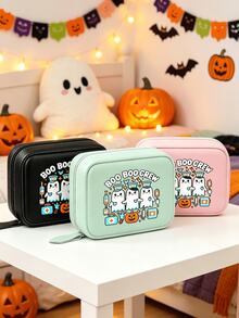 Pill Storage Box Set, BOO BOO CREW Pattern, 7-Day 2-Times-A-Day Large Capacity Pill Organizer, 14 Colorful Compartments, Reusable Travel Medicine Storage Bag, Large Capacity Weekly Pill Organizer, Suitable For Small Daily Items, Ideal For Health-Conscious And On-The-Go Users, Essential Medical Accessory, Back To School, Halloween, Christmas, Student Essential - Multicolor - View 7