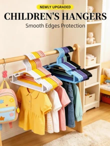35pcs Plastic Baby Hangers With Anti-Slip Grooves, Suitable For Storing Toddler Clothes, Baby Room Hangers, Baby Gift - Multicolor - View 6
