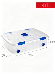 86L Large-Capacity Storage Boxes With Wheels, Stackable Design, Sturdy And Durable, Space-Saving, With Safety Latch Lids, Available In Multiple Sizes, Suitable For Home, Storage Rooms, Offices, Garages , Transparent Tool Storage Boxes - Multiple Specifications - View 13