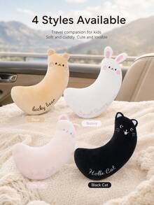 Car Seat Belt Shoulder Pad, Cute Cartoon Animal Seat Belt Protector Pillow, Soft Polyester Shoulder Pad, Neck Support Cushion, Universal Car Seat Belt Shoulder Strap Cover, Car Interior Accessory, Travel Pillow - A - View 10