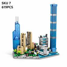 554PCS City Skyline Architecture Building Blocks Set, Landmark Tower & Urban Cityscape Display Model, Micro Building Bricks Collection For Home Office Decor, Adult Building Blocks Gift Set - Multicolor - View 11