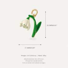 1pc Exquisite Flower Pendant, Delicate Cartoon Style, 14k Gold Plated Copper Material, Suitable For DIY Creative Necklace, Bracelet, Earrings, Bag Chain, Keychain, Waterproof And Sweat-Resistant, Suitable For Daily Casual Wear - Multicolor - View 10