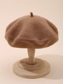 Topi Baret Wol Anak-Anak Musim Gugur/Dingin, Topi Hangat yang Modis - 1 buah - View 2