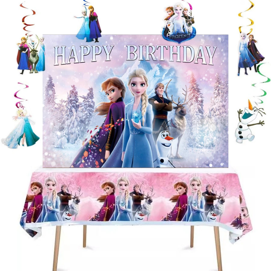 Frozen Anna Birthday Party Decorations Set, Ice Princess Theme Photo Booth Background For Halloween, Thanksgiving, Christmas, Birthday Party Supplies - Cartoon Backdrop - View 1