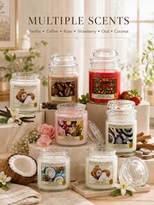 1pc Scented Soy Wax Candle, Long-Lasting Aromatherapy Home Fragrance, Strawberry Rose Floral Fruity Scent, Natural Vegan Candle, Suitable For Bedroom Living Room, Women's Birthday Gift, Christmas Mother's Day Gift, Home Decor - Multiple Styles - View 3