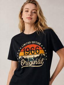Lokale Lager,Marque,Limited Edition Original 1966 Vintage 60th Birthday Man T-Shirt - 黑色 - 查看 2