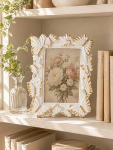 Vintage Butterfly Photo Frame, Ornate 3D Floral Picture Frame, Elegant Tabletop Photo Holder For Bedroom Vanity, Living Room, Wedding, Anniversary & Housewarming Deco - New Model - View 5