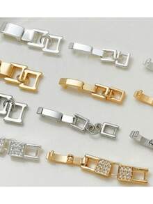 4PCS Copper Simple And Fashionable Hip-Hop Style With Long Tail Buckle, Folding Buckle, Handmade DIY Bracelet, Necklace, Jewelry Accessories - Multicolor - View 1