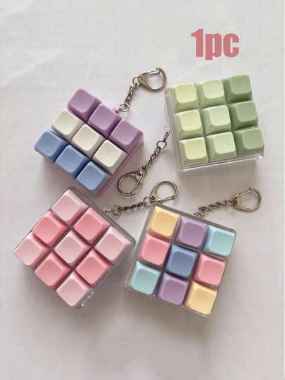 9-Key Square Stress Relief Button - Creative Keyboard Shaped Pendant, Can Be Used As Bag Decoration, Car Keychain Or Bag Accessory; Designed For Adults, Sensitive Touch, Helps Relieve Stress, Focus Attention And Relax Mind And Body