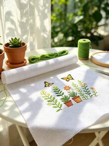 Medium Grid Cross Stitch Fabric, 30*45cm, Black / Brown / Red / White / Yellow Multicolor Options. Suitable For Handicraft Enthusiasts And Embroidery Beginners, Used For Cross Stitch DIY, Handmade Gift Making, Indoor Decoration, Common Embroidery Craft Material - Medium-sized Woven Fabric 30*45cm - View 3