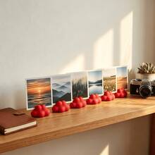 1/3/6pcs Black & Red 3D Cloud Photo Base, Desktop Instant Photo Holder, Desk Decor Card Display Stand - Clouds - View 5