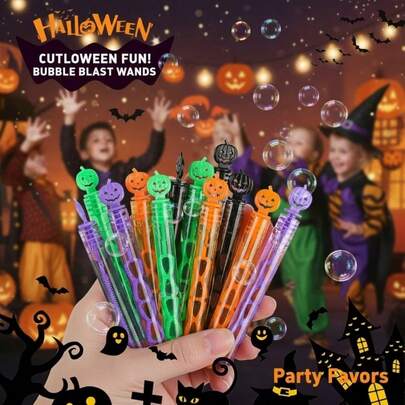 12/24/36/48pcs Halloween Toy Gifts Bulk, Mini Bubble Wands Kids Party Favors | Halloween Boo Basket Pinata Candy Bag Fillers Toddlers, Birthday Supplies Classroom Prizes, Suitable For Boys And Girls