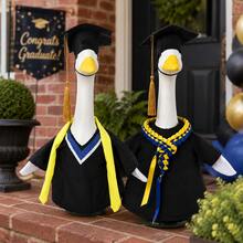 23 Inch Garden Goose Statue Outfit, Graduation Season To Back To School Season, With Tassel Graduation Cap, Shawl, Diploma Scroll, Lawn Goose Graduation Costume, Outdoor Garden Yard Lawn Decoration Goose Outfit (Goose Statue Not Included) - Goose Clothing - View 2
