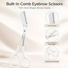 MONKIDS Professional 4-Piece Eyebrow Grooming Set, Includes Eyebrow Scissors With Comb, 2 Styles Of Eyebrow Razors And Eyebrow Brush. Design, Easy To Trim Stray Hairs And Shape Eyebrows - Multicolor - View 7