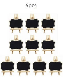 1pc/6pcs/12pcs Mini Wooden Blackboard With Easel, Erasable Desktop Chalkboard, Wedding Table Number Seat Card, Christmas Thanksgiving Party Tabletop Decor Sign - Blackboard With Stand - View 13