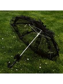 1pc Halloween Polyester (Polyester) Wedding Elegant Romantic Umbrella, Suitable For All Seasons - Black - View 6