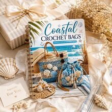 Beach Style Crochet Bag Tutorial Book, Beach Sand Tote Bag Drawstring Bag Knitting Pattern Guide, Handmade DIY Crochet Summer Vacation Bag Pattern, Beginner Handmade Enthusiast Knitting Reference Book, Shell Ocean Theme Crochet Bag Tutorial, Casual Beach Bag Making Diagram, Handmade Creative Gift, Home Leisure Handmade Learning Tool Book - Style 1 - View 1