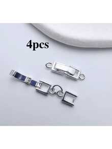 4PCS Copper Simple And Fashionable Hip-Hop Style With Long Tail Buckle, Folding Buckle, Handmade DIY Bracelet, Necklace, Jewelry Accessories - Multicolor - View 5