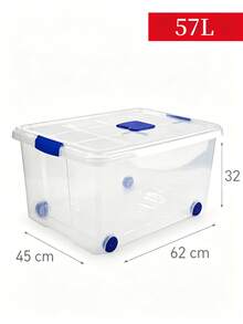 86L Large-Capacity Storage Boxes With Wheels, Stackable Design, Sturdy And Durable, Space-Saving, With Safety Latch Lids, Available In Multiple Sizes, Suitable For Home, Storage Rooms, Offices, Garages , Transparent Tool Storage Boxes - Multiple Specifications - View 16