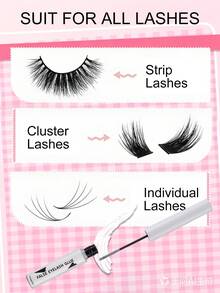 1 buah lem bulu mata bening 6ml, tahan air & tahan keringat, cepat kering, daya rekat kuat dan tahan lama, alami & tidak terlihat, tidak menyebabkan iritasi, untuk ekstensi bulu mata strip & cluster DIY, ramah untuk pemula. - Putih - View 11