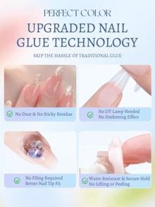 PERFECT COLOR Nail Glue For Press On Nails 6ml, UV Free Air Dry Nail Adhesive, Strong Hold Gel Nail Glue, Quick Dry False Nail Glue For DIY Manicure And Nail Tips Suitable For Fall And Halloween Manicure - Nail Glue - View 5
