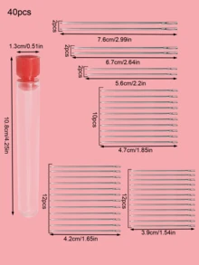 Multi-Specification Mixed Hand Sewing Needle Set With Red Cap Storage Tube, 18pcs/20pcs/40pcs Optional, Tube Storage And Portable, Suitable For Clothing Repair, Fabric DIY, Hand Embroidery, Home Textile Repair, Daily Home Sewing Accessories - Red Bottle Sewing Needle Set - View 11