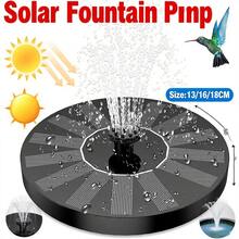 Bomba de fuente solar con 6 boquillas, fuente de baño para pájaros solar, bomba de agua flotante, adecuada para estanques (funciona bajo la luz solar) - Negro - Ver 2