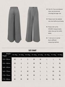 Women's Premium Loose Casual Floor-Length Wide Leg Pants For Autumn Back To School And Commuting - Grey - View 7