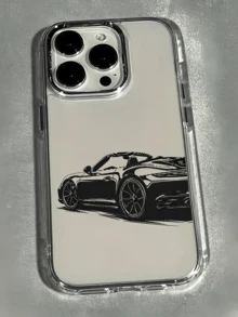 1pc Transparent Convertible Cartoon Sports Car Personalized Minimalist Full Coverage TPU Anti-Drop Phone Case Compatible With Apple 18 17 16 15 14 13 12 11 Pro Max Protective Shell Air - Multicolor - View 1