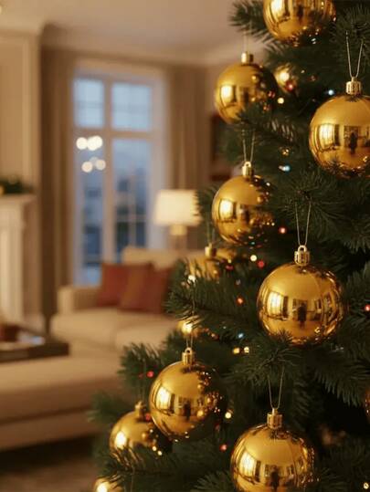 Kit Bolinhas de Natal Brilho 12 Unidades Tubo 6cm Grande Natalina Decoração Festão Arvore de Natal