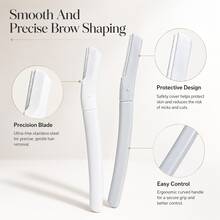 MONKIDS Professional 4-Piece Eyebrow Grooming Set, Includes Eyebrow Scissors With Comb, 2 Styles Of Eyebrow Razors And Eyebrow Brush. Design, Easy To Trim Stray Hairs And Shape Eyebrows - Multicolor - View 5