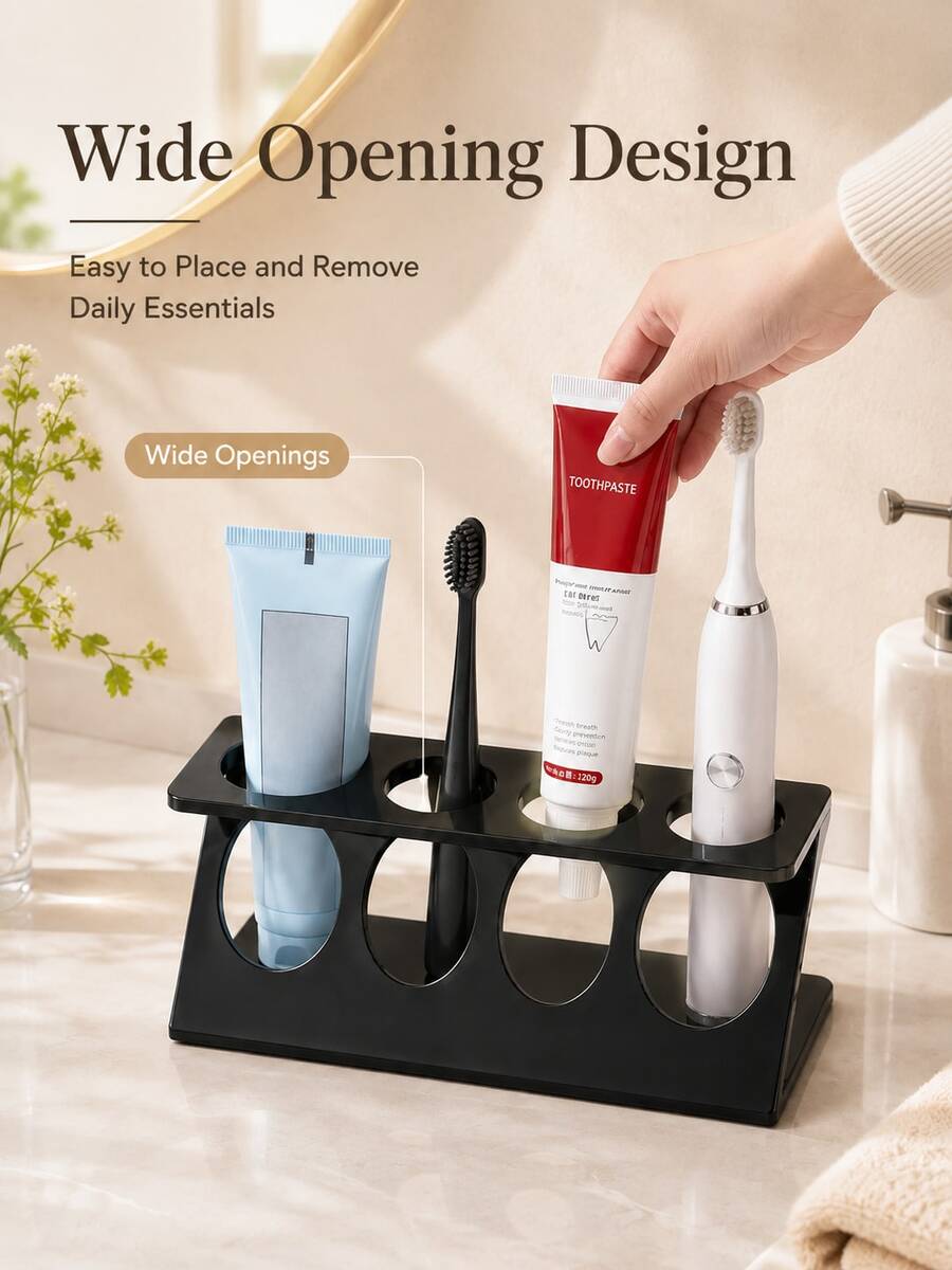 Electric Toothbrush Holder, Suitable For Bathroom Countertop And Kitchen Sink; Space-Saving Storage Rack (Can Hold Toothpaste, Cosmetics And Daily Necessities), Practical And Waterproof. - Multicolor - View 1