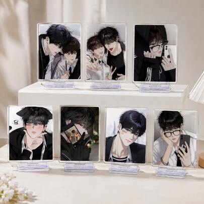 Eighteens Bed BL Manhwa Acrylic Standee Keychain, Main Characters Desk Decor Pendant, Anime Collectible Gift 15cm