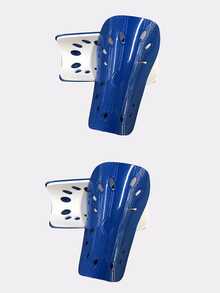 2 Pairs Professional Lightweight Breathable Shin Guards, White, Blue, Black, With Adjustable Straps, Suitable For Football Matches, Football Equipment, Cycling And Skateboard Protective Gear - Multicolor - View 13