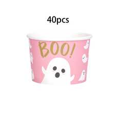 20 cái/40 cái/60 cái cốc giấy kem Halloween màu hồng hình con ma, 9oz mỗi cốc, trang trí họa tiết con ma hồng Boo. Cốc giấy dùng một lần, phù hợp cho thực phẩm nóng và lạnh, kem, v.v., hoàn hảo cho tiệc Halloween và tiệc sinh nhật - Xem 9