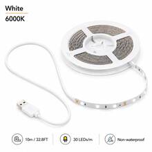 2835 LED Light Strip, USB Powered, Flexible LED Light Strip Set, 2-Level Lighting With Smart Light Bar, High Brightness, No Hotspots, Stable Performance, With Shaping Function, Warm White/Cool White 2 Colors Optional, 1m/2m/3 Meters/4m/5m 5 Sizes Optional, 1PC Dimmable, Creative DIY Design Atmosphere Decoration Light For Girlfriend/Friend, Soft Warm Light, Flexible And Cuttable, With Adhesive Backing For Easy Installation - Multicolor - View 2