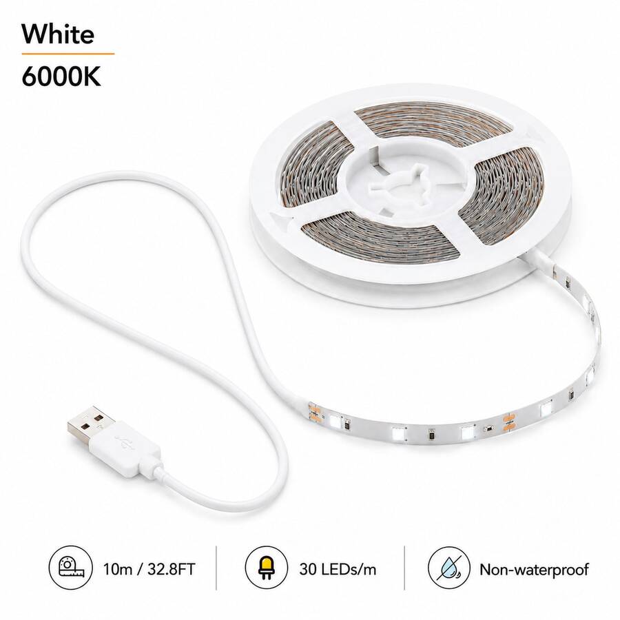 2835 LED Light Strip, USB Powered, Flexible LED Light Strip Set, 2-Level Lighting With Smart Light Bar, High Brightness, No Hotspots, Stable Performance, With Shaping Function, Warm White/Cool White 2 Colors Optional, 1m/2m/3 Meters/4m/5m 5 Sizes Optional, 1PC Dimmable, Creative DIY Design Atmosphere Decoration Light For Girlfriend/Friend, Soft Warm Light, Flexible And Cuttable, With Adhesive Backing For Easy Installation