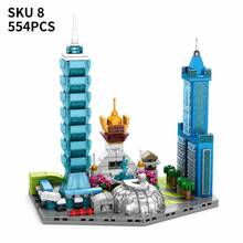 554PCS City Skyline Architecture Building Blocks Set, Landmark Tower & Urban Cityscape Display Model, Micro Building Bricks Collection For Home Office Decor, Adult Building Blocks Gift Set - Multicolor - View 10