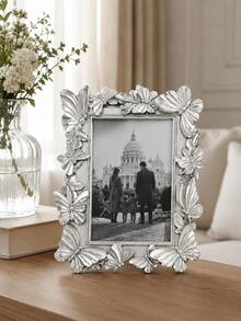 Vintage Butterfly Photo Frame, Ornate 3D Floral Picture Frame, Elegant Tabletop Photo Holder For Bedroom Vanity, Living Room, Wedding, Anniversary & Housewarming Deco - New Model - View 4