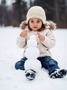 1pc Children's Ear-Protective Ribbed Knit Beanie, Soft Elastic Warm Winter Hat, Suitable For Toddler Boys And Girls Daily Outdoor Wear - Multicolor - View 6