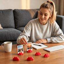 1/3/6pcs Black & Red 3D Cloud Photo Base, Desktop Instant Photo Holder, Desk Decor Card Display Stand - Clouds - View 2